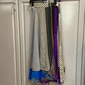 Boho Hippy Gypsy Skirt Wrap Around Multicolor Patterned Women's Skirt Sz M/L